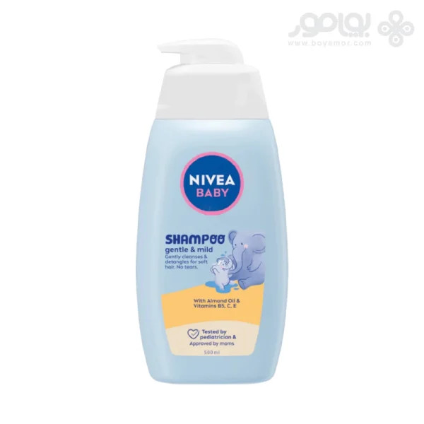 شامپو بچه نیوا GENTLE & MILD حاوی روغن بادام و ویتامین ساخت آلمان حجم 500 میل