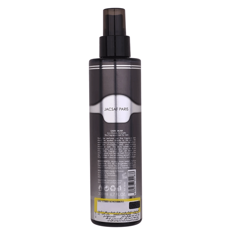 بادی اسپلش مردانه ژک ساف مدل دارک ماسک dark musk حجم 200 ميلی لیتر