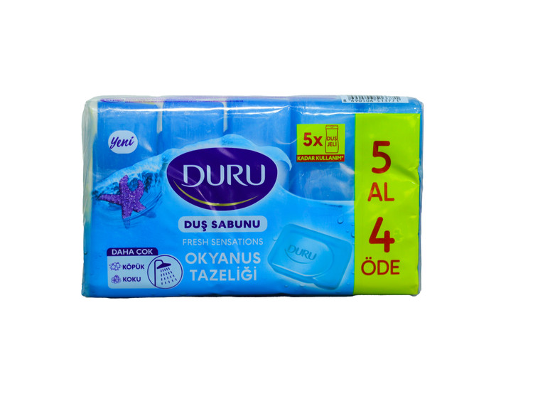 صابون بدن دورو رایحه اقیانوس DURU بسته ۵ عددی 750 گرم