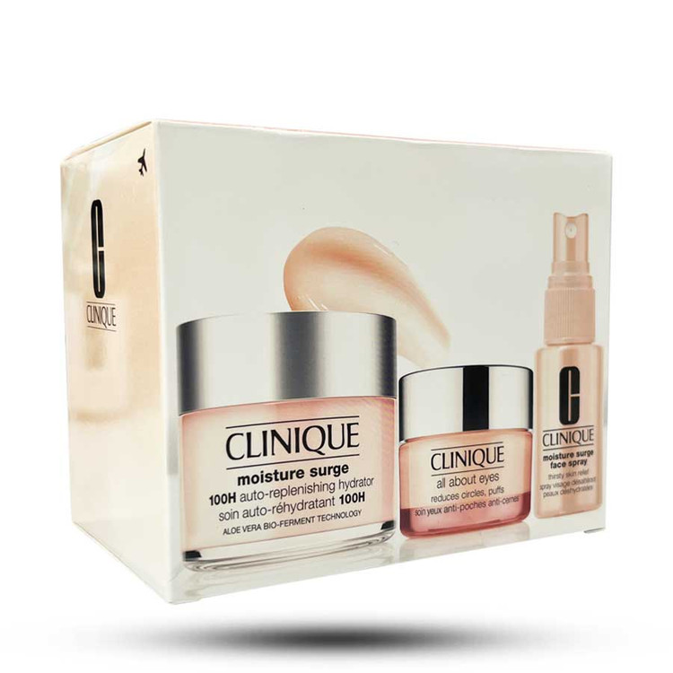 پک 3 عددی ابرسان 100 ساعته کلینیک CLINIQUE (ژل کرم ۱۰۰ ساعته، دور چشم و اسپری آبرسان)