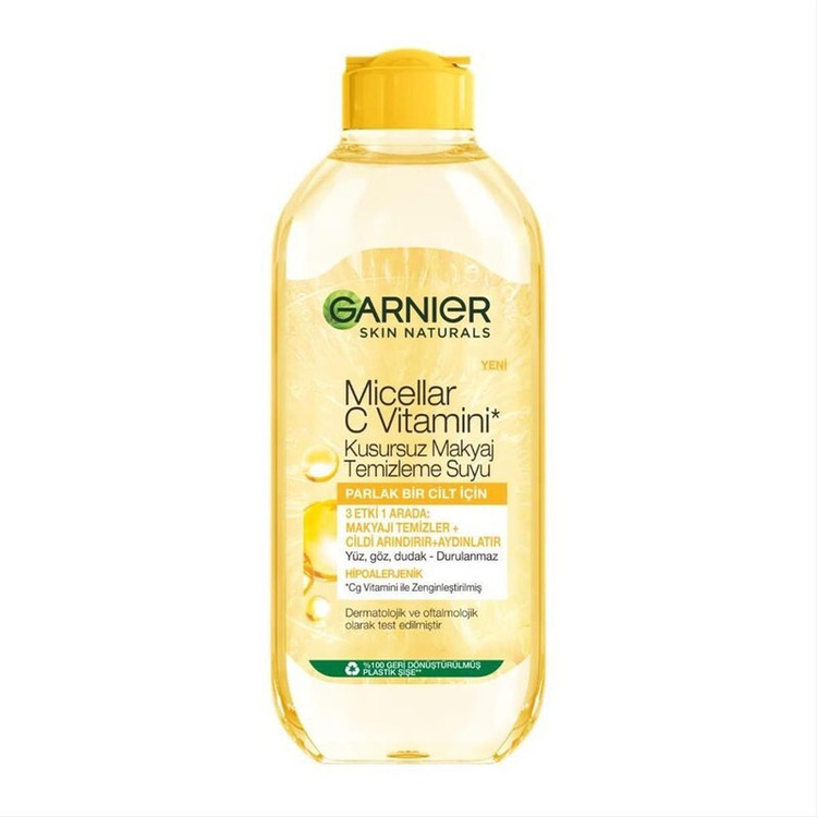 میسلار واتر ویتامین سی گارنیر پاک کننده و روشن کننده عالی و ابرسان و پاکسازی منافذ پوست GARNIER حجم 400 میل
