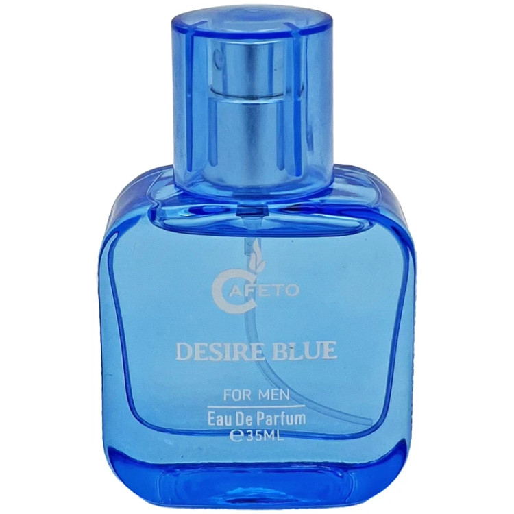 عطر جیبی مردانه کافه تو CAFETO مدل دیزایر بلو با رایحه گرم و شیرین حجم 35 میلی لیتر