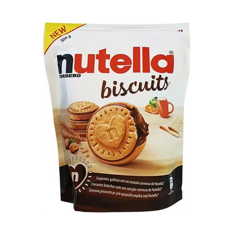بیسکویت با کرم کاکائویی نوتلا اصل nutella وزن 340 گرم بسته 22 عددی