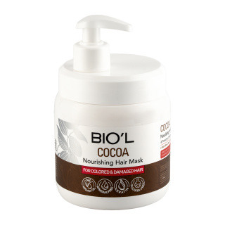 ماسک مو بیول BIO'L حاوی عصاره کاکائو حجم 500 میلی لیتر