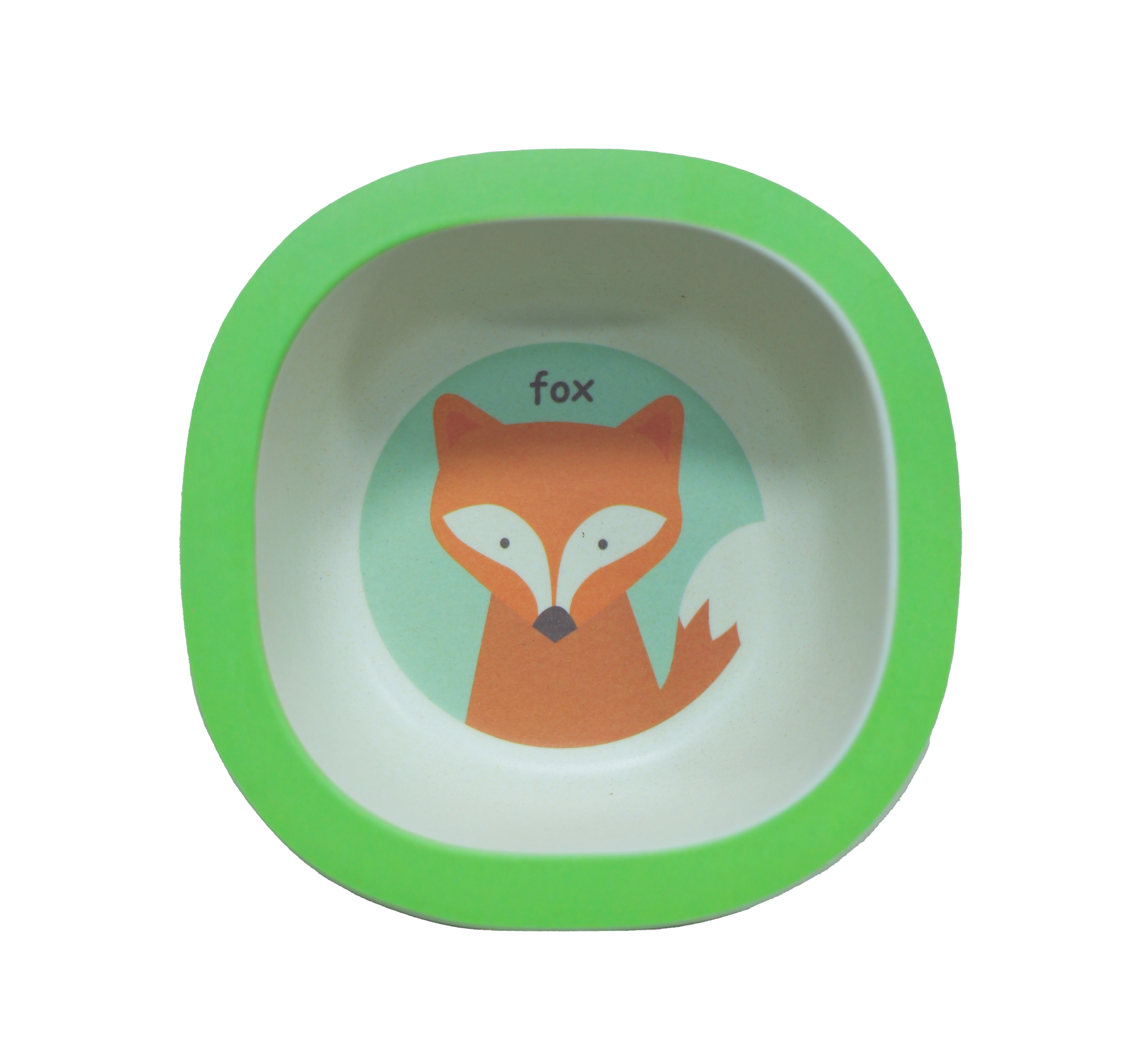 ست ۵ تکه ظرف غذای کودک و نوزاد بامبو اصل (کاملا گیاهی) مدل فایبر طرح روباه fox